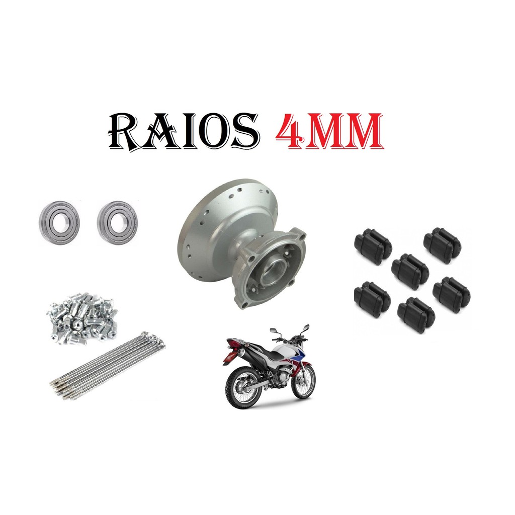 Cubo Da Roda Traseiro Rolamento + Bucha Coxim Falcon 400 + Raio 4mm ou Raio 3,5mm