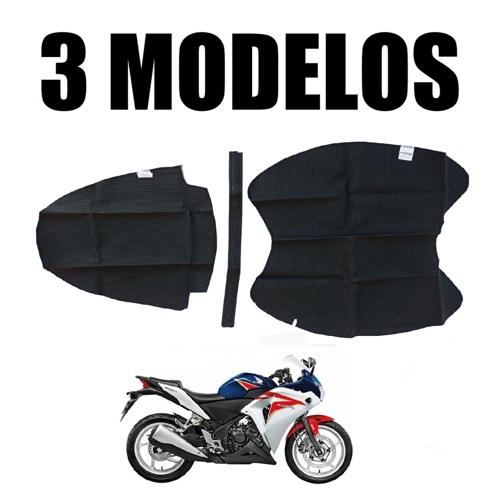 Par - Capa Do Banco Honda Cbr 250 Lisa / Antiderrapante / Fibra De Carbono - Com Cinta em Oferta na Shopee