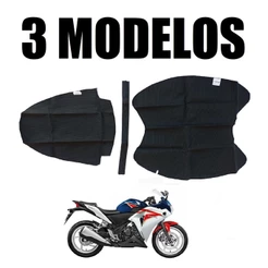 Par - Capa Do Banco Honda Cbr 250 Lisa Antiderrapante Fibra De Carbono Com Cinta