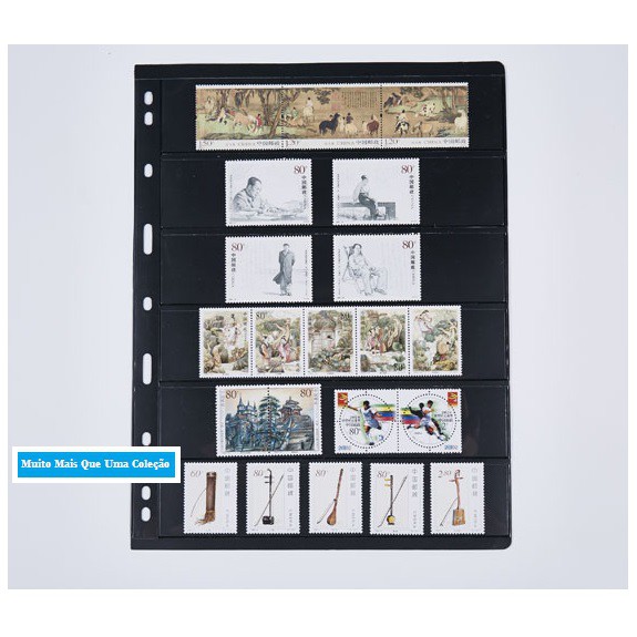 10 Folhas Para selos 6 Divisões Fundo Negro em Oferta na Shopee