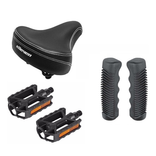 Kit Bike Antiga Monark Monareta Selim Couro Pedal Manopla.