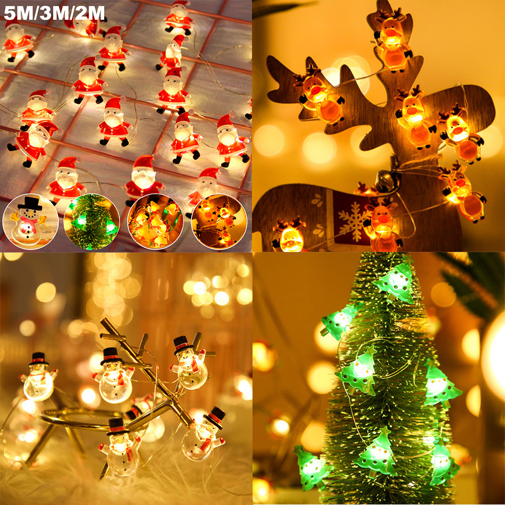 Cordão De Luzes Led 2m 3m 5m Para Decoração De Natal / Árvore De Natal  Papai Noel | Shopee Brasil