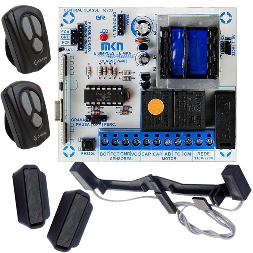 PLACA CENTRAL COM FIM DE CURSO E 2 TX PARA MOTOR KDZ GAREN