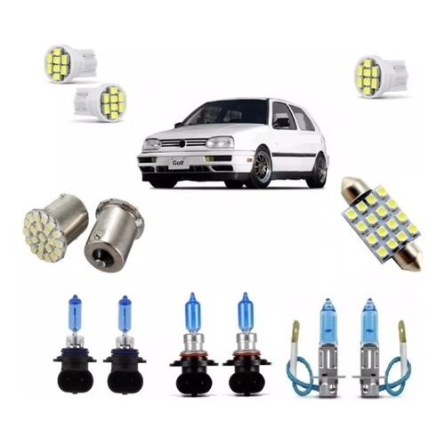 Kit Super Branca Golf Mexicano 95 A 97 98 Faról/milha + Led