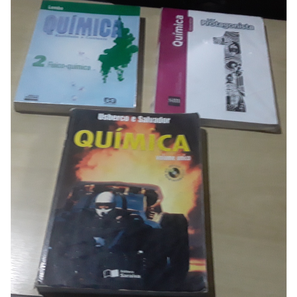 Livros Química 2 físico-química + Química Ser protagonista 1 + Química - Volume único - 03 volumes