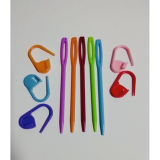 kit com agulhas de tapeçaria ou agulha e 5 marcadores, olho grande agulha de 7cm, agulha de tapeçaria de plástico, agulh em Oferta na Shopee