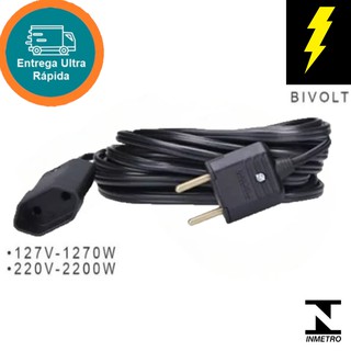 Extensão elétrica de Energia 2 Tomadas Compacta Reforçada com 2 ; 3 ; 5 ; 10 15 20 25 metros - cabo paralelo 2 x 1,00mm em Oferta na Shopee