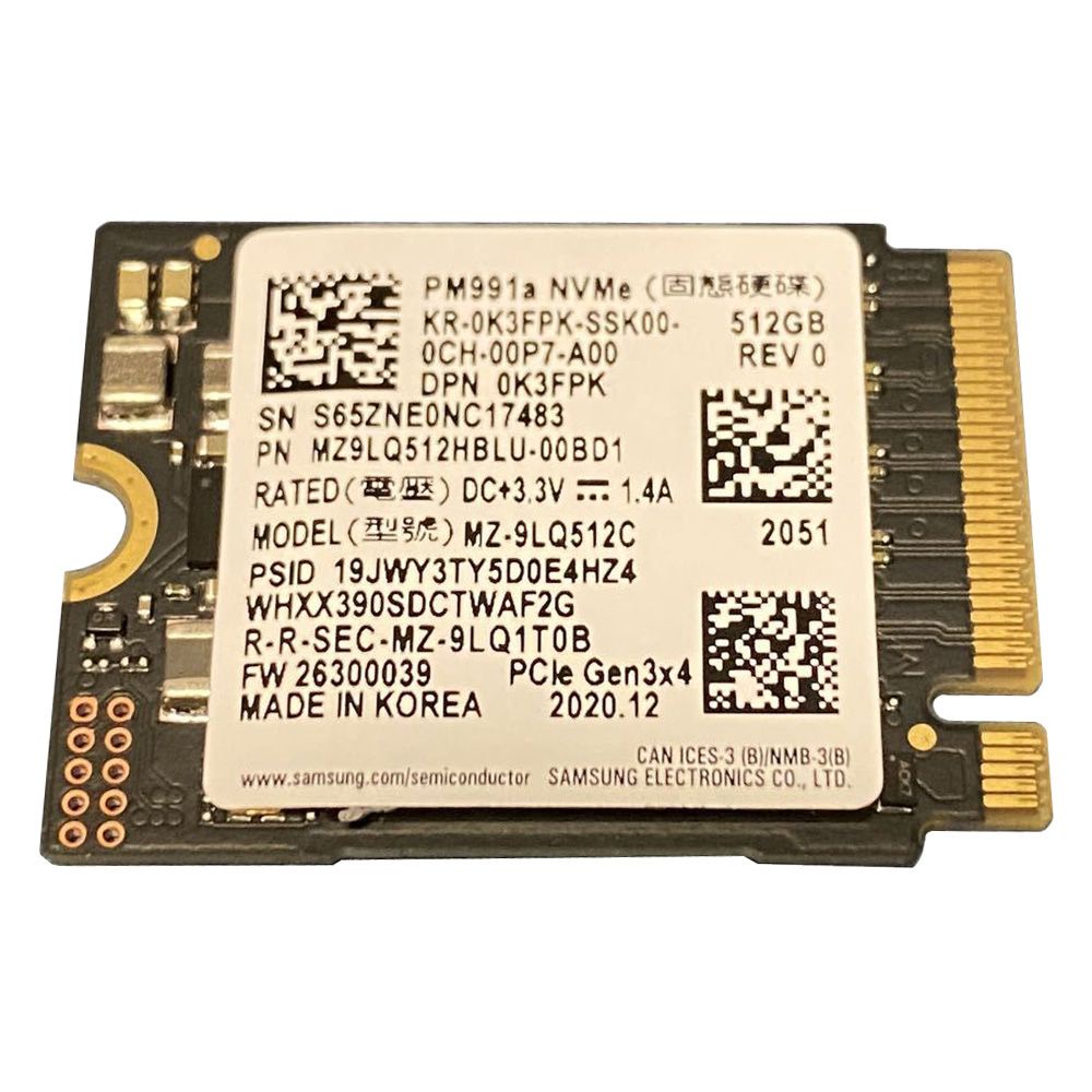 Samsung PM991a 512GB M . 2 2230 NVMe SSD De Substituição Para Notebooks De Superfície Microsoft