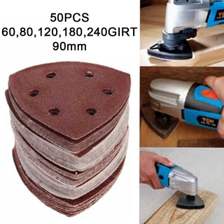 50pcs Lixa Folhas De Jogo De Papel Triangular 60 80 120 180 240 Grit
