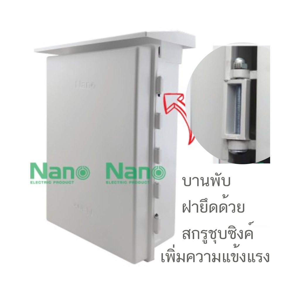 รูปสินค้า ตู้กันฝน ตู้ไฟ ตู้กันน้ำ พลาสติก NANO 104w 104G 15x21x8  NANO-104 เบอร์4