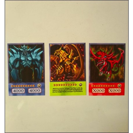 Kit 3 Cards/ Cartas Deuses Egípcios Yu-Gi-Oh! Obelisco, O Atormentador / Slifer, O Dragão do Céu / Dragão Alado de Rá