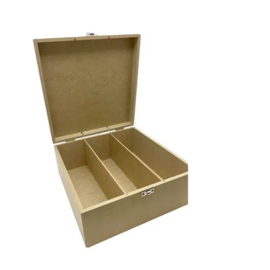 Caixa Mini Vinho 3 Divisórias Com Dobradiça E Fecho Metal