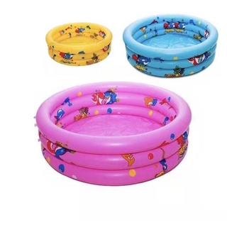 Piscina Inflável redonda 3 Anéis 60 cm 80cm Praia Banheira para crianças Piscina Bolinhas