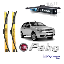 Kit 3 Palhetas para Limpador Parabrisa Dianteiro e Traseiro para Fiat Palio 2001 A 2007