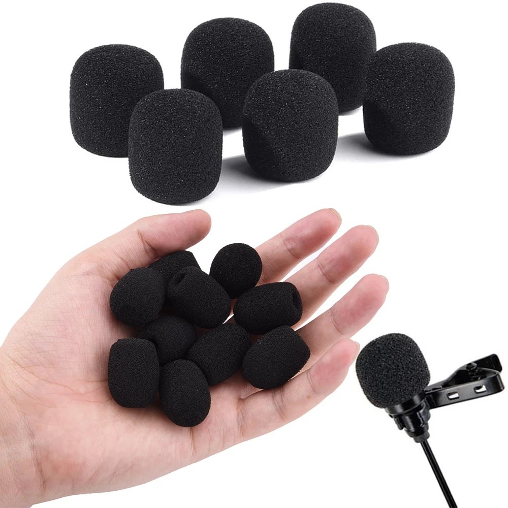 Abertura Redonda 6mm Dos Pára-Brisas Da Esponja Do Espuma Microfone Lapela Bola