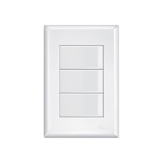 Interruptor Simples Triplo Fame Evidence com Placa 4x2 Branca