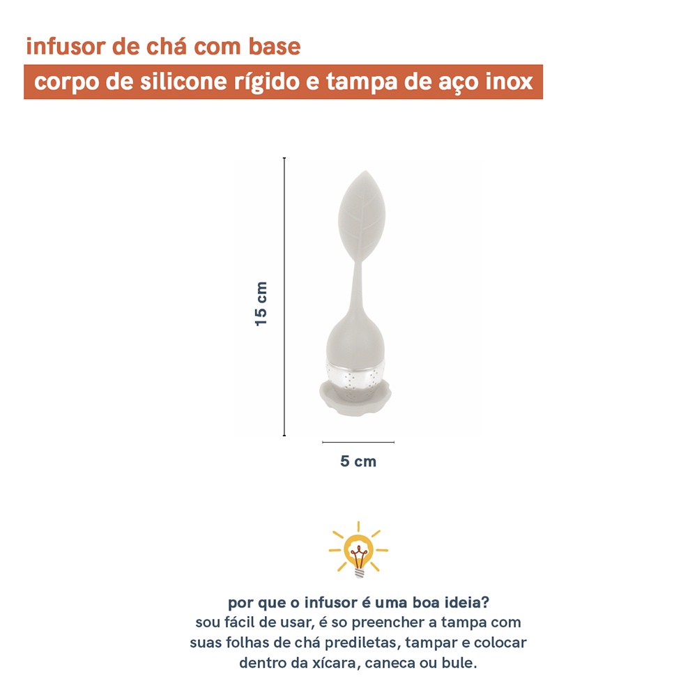 Detalhes do Infusor De Chá De Silicone - Oikos