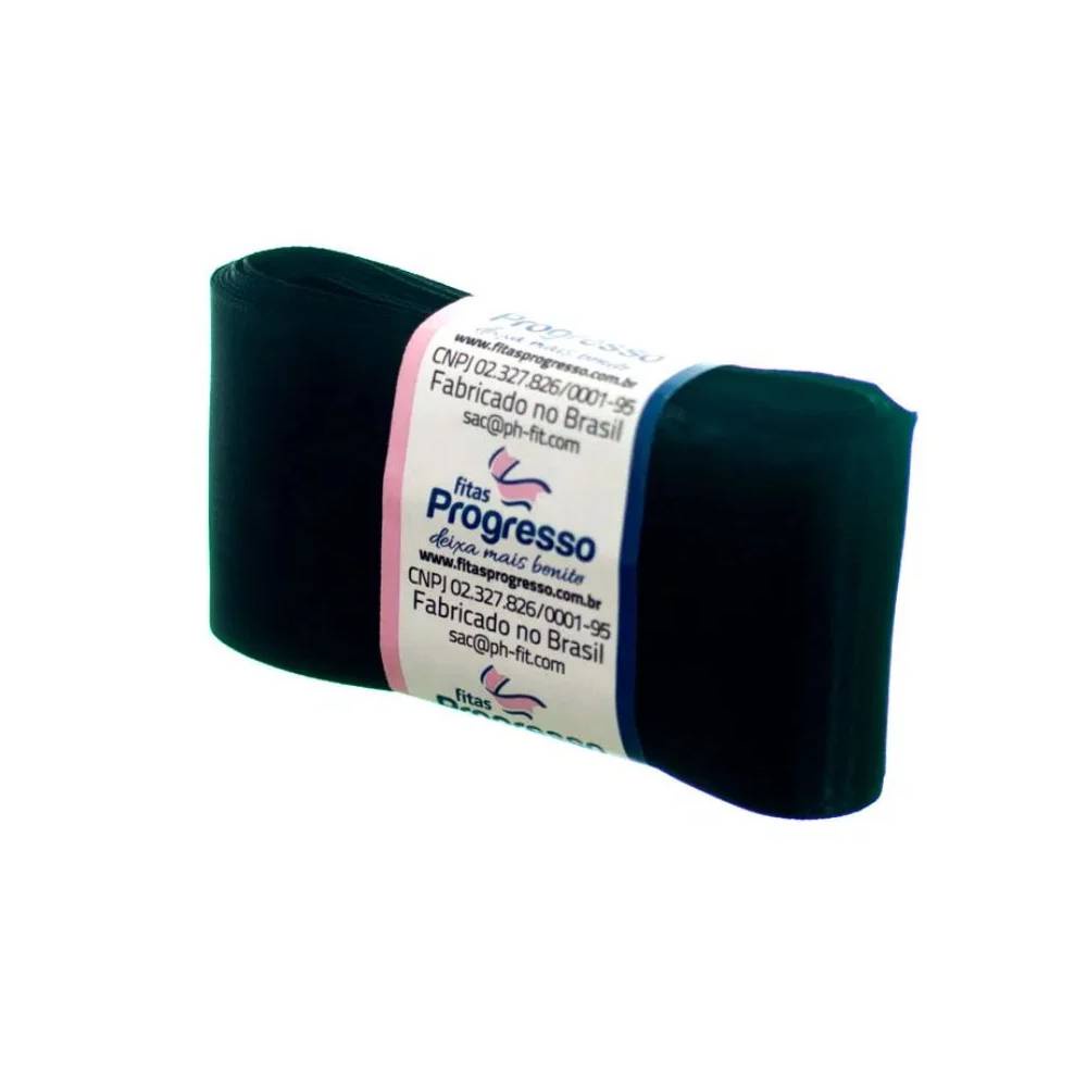 Fita de Cetim Progresso 50mm nº12 - 10m Cor 219 Preto - 1un