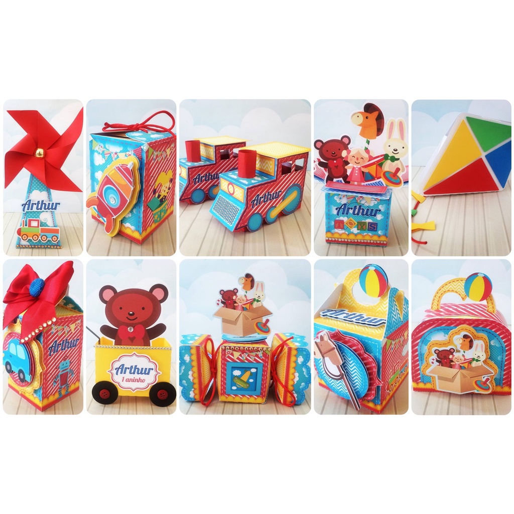 Caixinhas personalizadas, milk, cone e sushi, lembrancinhas, decoração Kit de festa aniversário Brinquedos