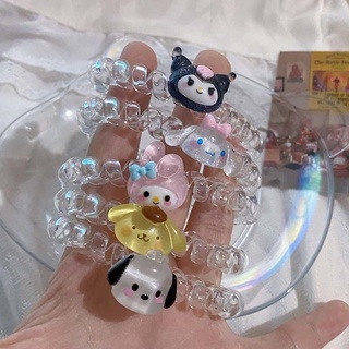Alta Elasticidade Cabo Telefônico Laço De Cabelo Desenho Animado Acessórios Para Doce Bracelete Uso Duplo Faixa De Cabeça