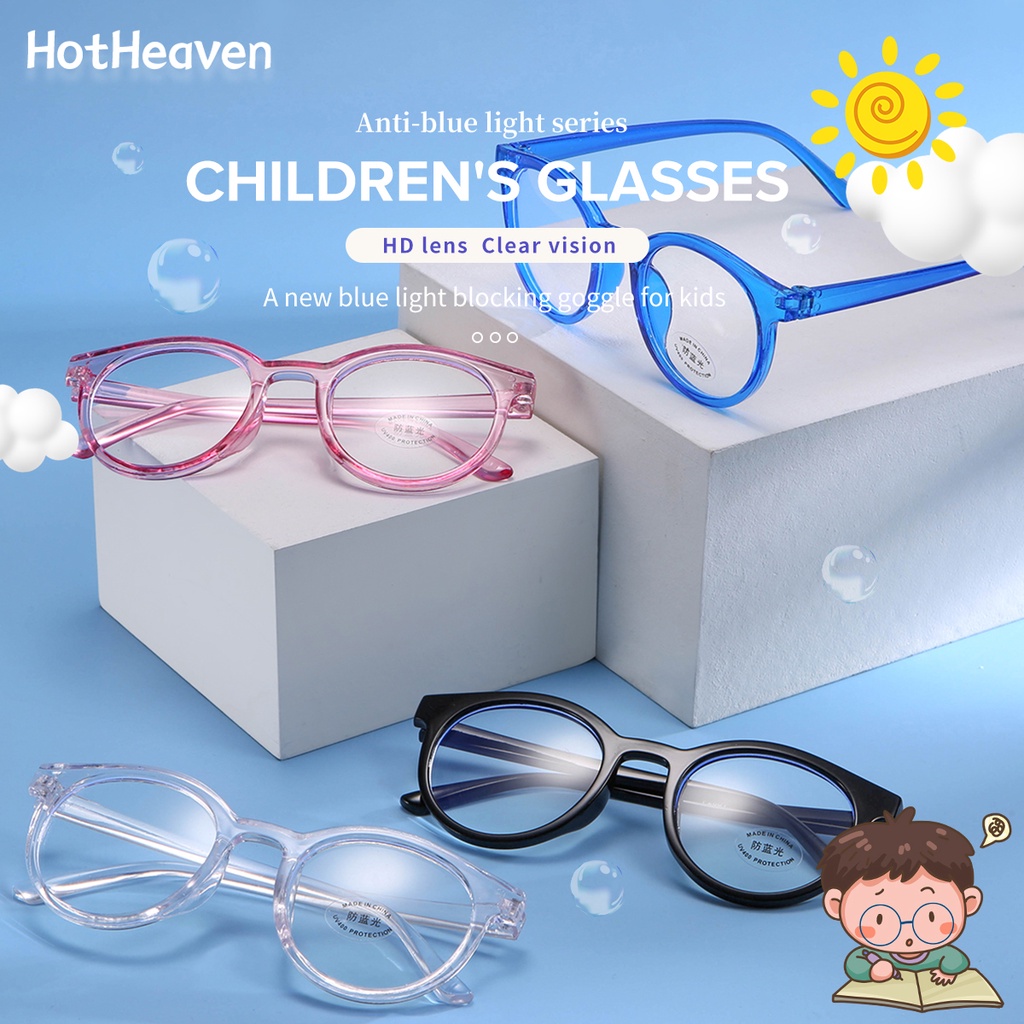 5 Cores Unisex Computador Anti Luz Azul Radiação Crianças Óculos Moda Meninos Meninas Proteção Olho Oval De Plástico Completo Aro