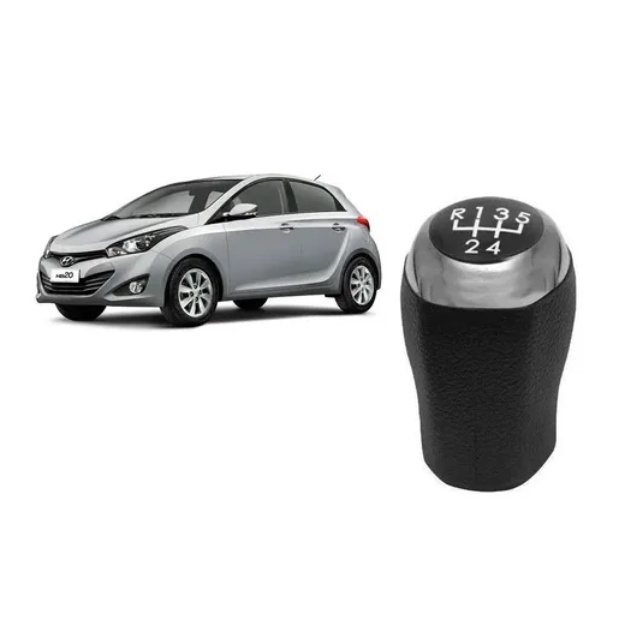 Manopla bola cambio Hyunday HB20 2012 aro cromado