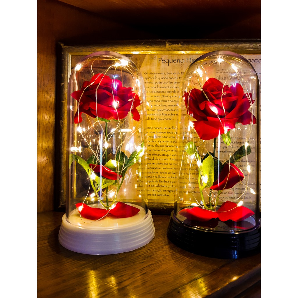 Luminária Cúpula A Bela e A Fera / O Pequeno Príncipe com A Rosa Encantada  G Amor Lindo Boutique | Shopee Brasil