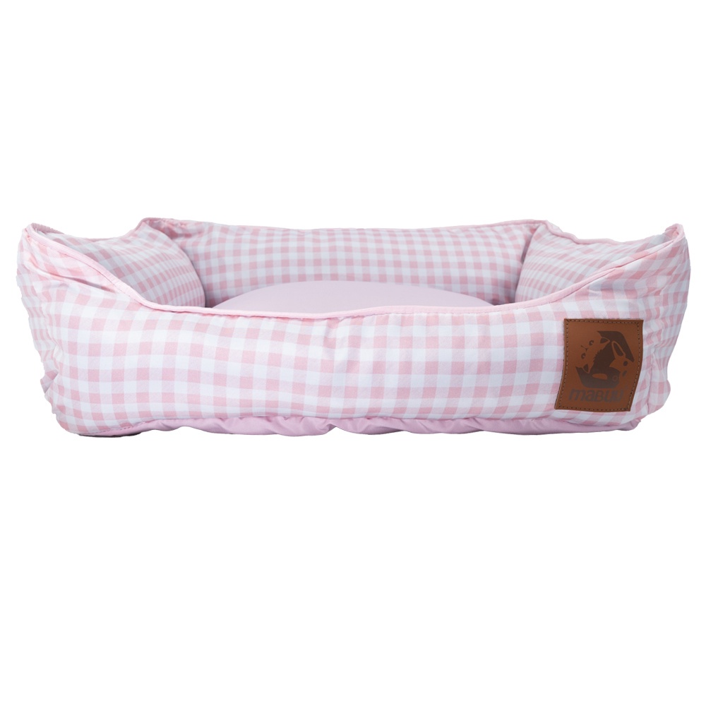 Cama Pet Caminha Resistente Para Cachorros e Gatos Vichy Rosa Porte Pequeno