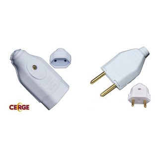 Plug Tomada Macho E Femea Para Extensão Kit tomada fêmea + plugue macho 2 pinos 10 A