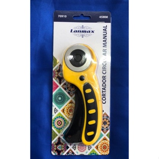 Cortador de Patchwork circular de 45mm marca Lanmax cor amarelo com lamina em Oferta na Shopee