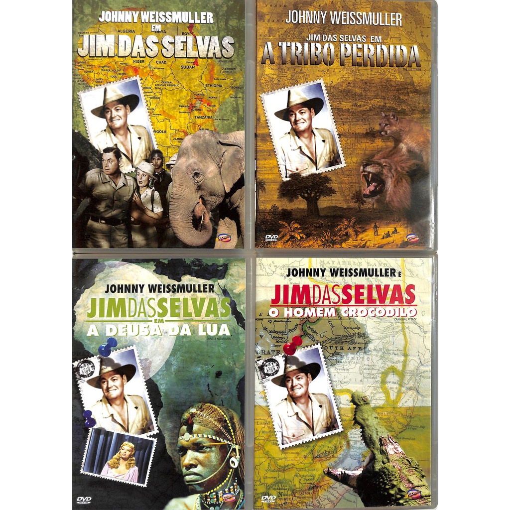 Jim Das Selvas - Johnny Weissmuller - 4 Filmes - Dvd