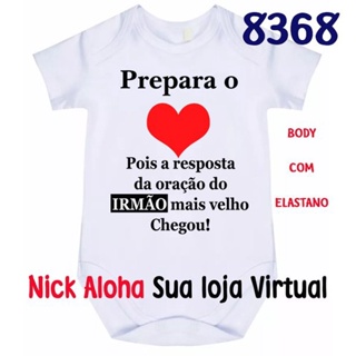 Body Bebê Prepara O Coração Pois A Resposta Da Oração Do Irmão Mais Velho Chegou Cód 8368 em Oferta na Shopee