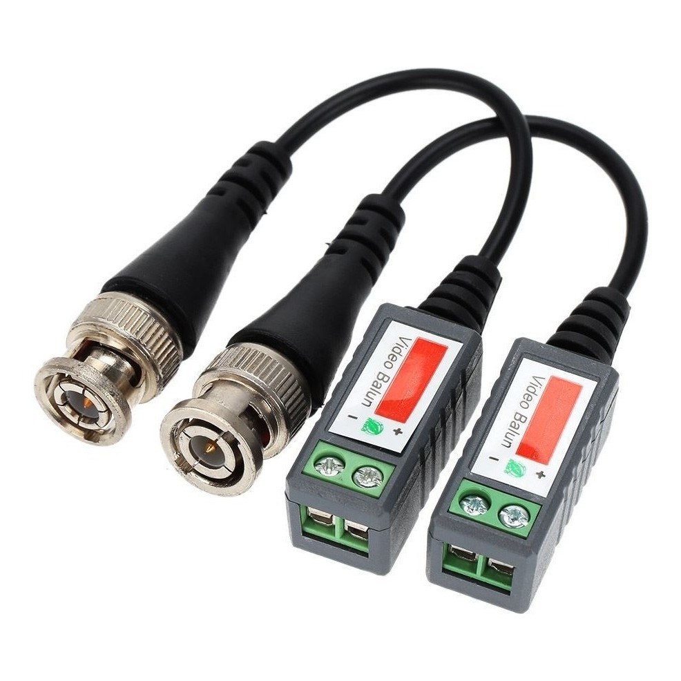 1 Par Video Balun Passivo Cftv Conversor Utp Hd Ahd Tvi Cvi