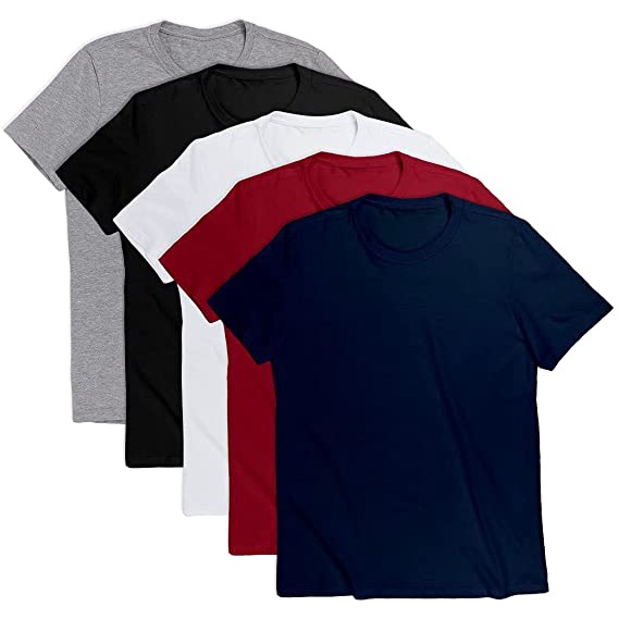 Kit 5 Camiseta Masculina Lisa 100% Algodão Fio 30.1 Básica Casual Silk Sublimação Revenda Promoção