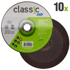 Disco de Desbaste Metal 7 POL x 6,4 MM Furo 7/8 POL Classic Kit 10 Peças NORTON