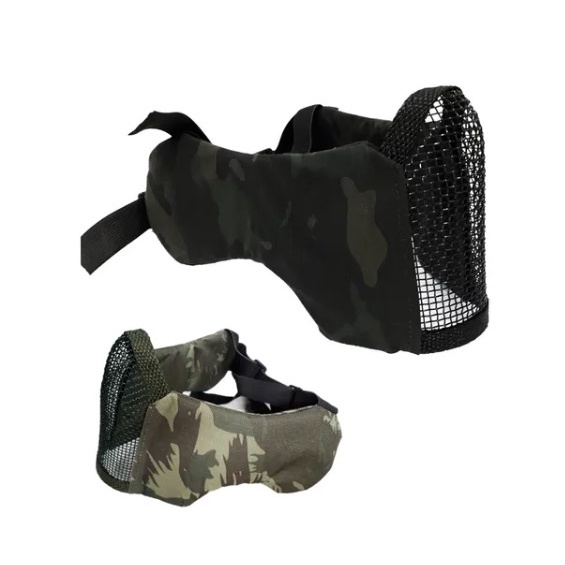 Mascara Meia Face Multicam Confort Proteçao Orelha Airsoft Telada Metal Segurança Paintball Tatica