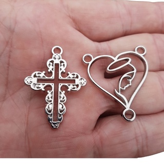 50 Acessórios para Montar Terços - 25 Crucifixos e 25 Entremeios Nossa Senhora em Oferta na Shopee