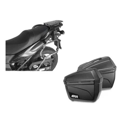 Suporte Lateral Scam + par de Bau Givi E22n Suzuki Vstrom 650 2014 A 2018