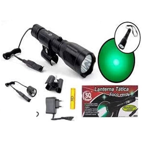 A Melhor Lanterna Led Verde Caça Bateria 18650 Acionador