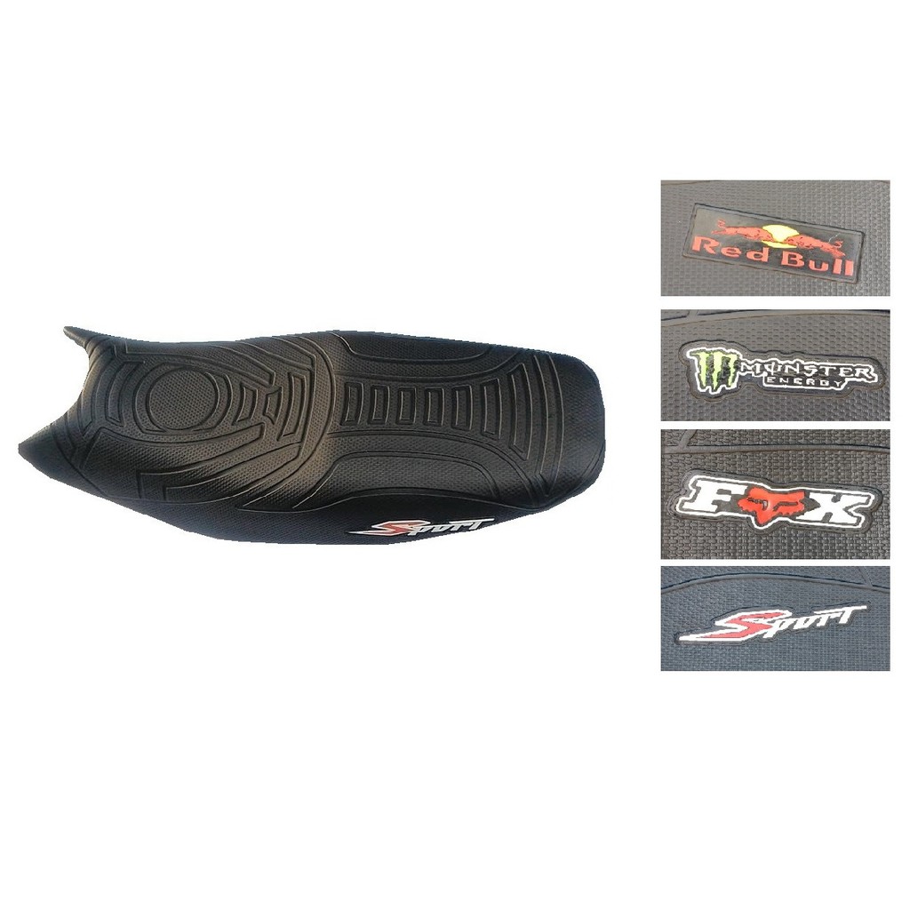 Capa Do Banco Emborrachada 3D Escritas Sport/Monster/Red Bull/Fox Burgman 125/Yes 125/Gsr 125/150i/Intrtuder 125/250
