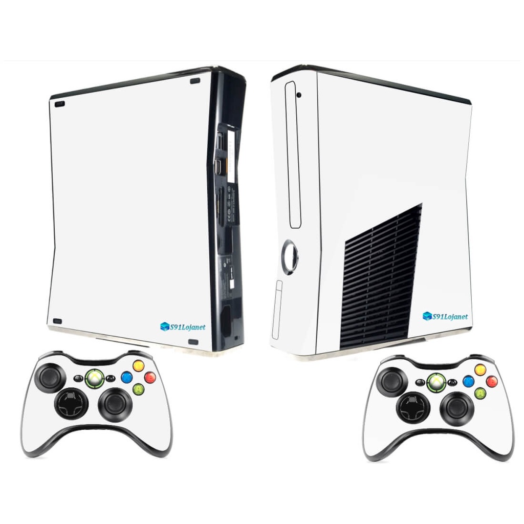 Adesivo Skin Xbox 360 Slim Pelicula Brilho Cor Branco Shopee Brasil