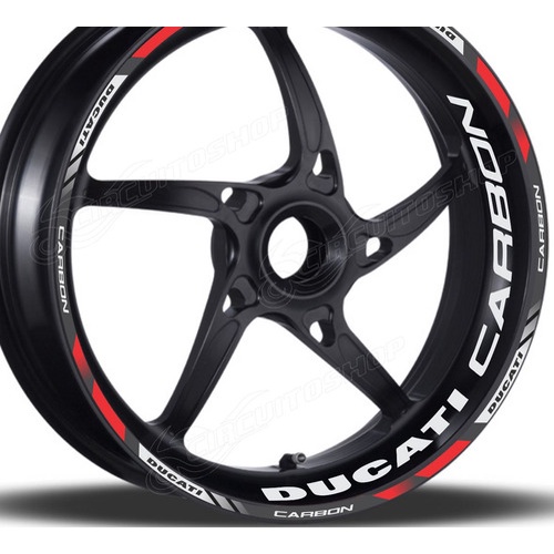 Friso + Adesivo Refletivo D11 Roda Moto Ducati Carbon