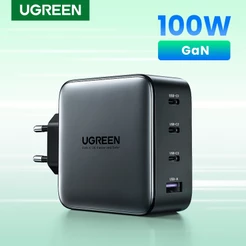 Carregador UGREEN 100W 65W GaN 3C 1A Portas Suporte PD QC PPS SCP FCP Para Macbook tablet Carregamento Rápido iPhone1516