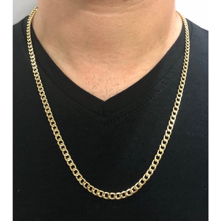 Cordão Corrente Grumet 60cm Masculino Grosso Ouro 18k 750
