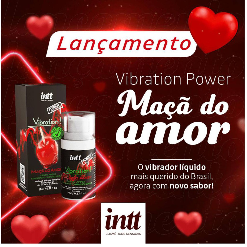 Vibration Power Maça do Amor Intt - Gel excitante Beijável Extra Forte que Vibra, Pulsa e Esquenta | Shopee Brasil