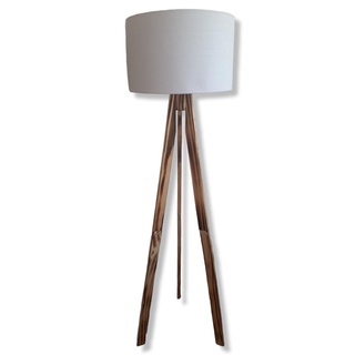Luminária de chão rustico cúpula beje 1 metro e 55 cm de altura