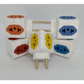 Adaptador Benjamin Cubo 4 Tomadas Coloridas