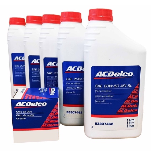 Kit 5 Litros de Óleo 20w50 Acdelco Original GM | Shopee Brasil