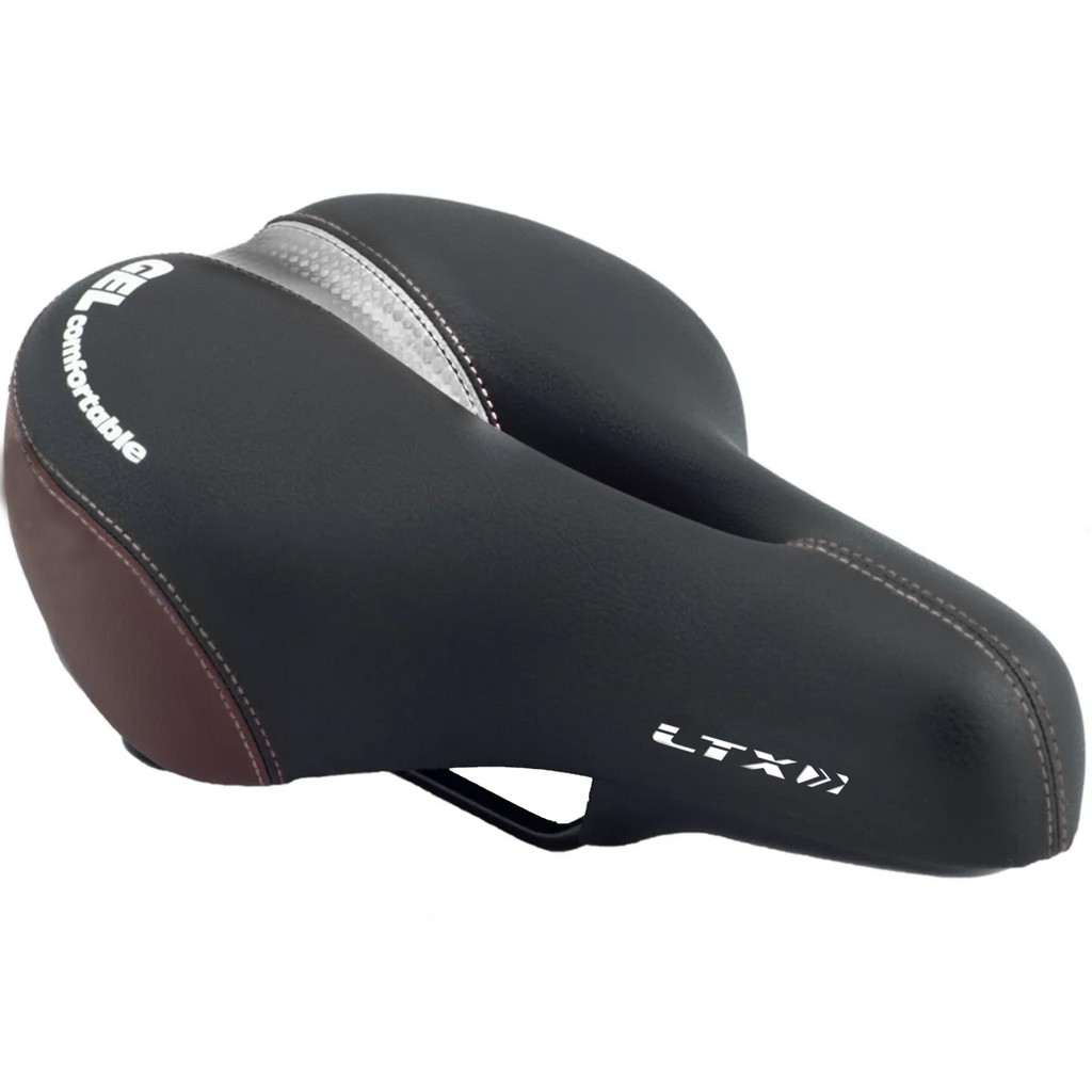 Selim Confortável Banco Bicicleta Ltx Vazado Gel 2 Molas Mtb