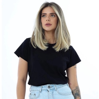 T-Shirt Feminina Baby Look Lisa Escolha Tamanho e Cor Malha Algodão